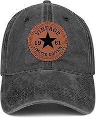 65th Birthday Gifts for Men Women 1960 Hat Baseball Cap Black, 65th, One Size