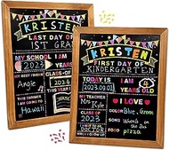 DTESL First &amp; Last Day of School Chalkboard with Frame,11 x 14 Inch Double Sided First Day of School Board,1st Day of Preschool/Kindergarten/School Sign Reusable Photo Prop for Kids