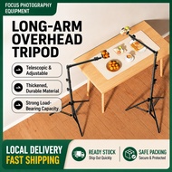 Overhead Phone Stand Tripod Live Streaming Stand 360° Adjustable Top View Recording Food Photography