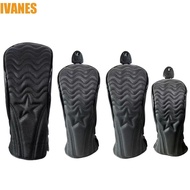 IVANES Golf Headcover, PU Leather Waterproof Golf Wood Cover, Golf Accessories Dustfroof Hybrid 2 Co
