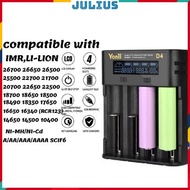 YONII D4 LCD 18650 Battery Charger 4 Slot for 18650 21700 26650 Lithium AA AAA battery