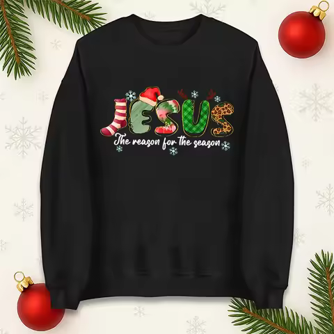 JESUS Christmas Sweatshirt Hoodie John Faith Christian Jesu Religious Hoodie Christian Jumper Ropa M