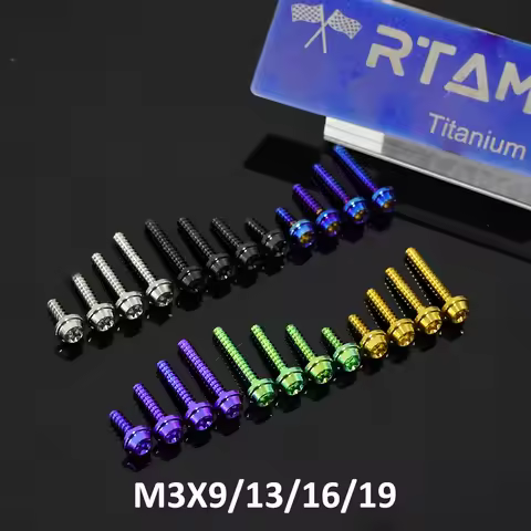 RTAMO M3X9/13/16/19 Titanium Alloy Self-Tapping Screws Air Filter Cover Bolts for Vespa Sprint 150 P