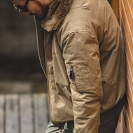 Modern Retro American B15 Bomber Jacket - Cotton Padded with Thick Lapel Collar for Men
