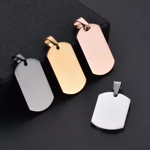 18x30mm Small Military Army ID Wholesale 4 Colors Stainless Steel Name Blank Dog Tags Pendant Rectan