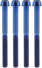 Wanyifa Titanium Ti Bolt M5x9 16 18 20 25 30 35 40 45 50 55 60mm Tapered Head Screws pack of 4 (M5x55mm, Blue)