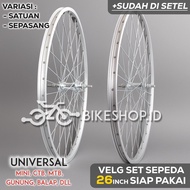 Wheelset Silver Rims Size 26 Alloy Front / Rear Rims Bicycle Wheels Ready-to-Make Rims | High Qualit