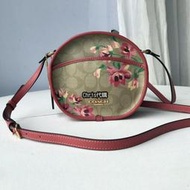 Chris 精品代購COACH 寇馳 72803 碎花款小圓包  粉色側背包 斜背包   美國代購