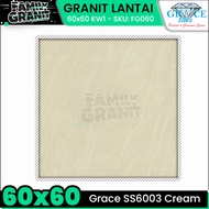 Granit Motif Kayu 60x60 Grace SS6003 Cream Lantai Marmer Glossy KW1