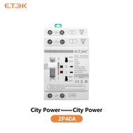 ETEK EK4Q Din Rail 2P 4P ATS City Grid Dual Power Automatic Transfer Switch Electrical Selector Swit