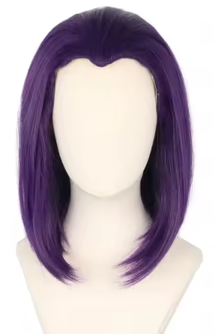 Raven Cosplay Wigs Women Raven Superhero Purple Short Bob Straight Wigs Synthetic Hair Wigs for Hall
