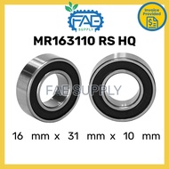 MR 163110 RS HQ 16x31x10 mm Ball Bearing Deep Groove Rubber Seal