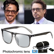 ฮาวาย Tony Stark เลนส์เปลี่ยนสีโพลาไรซ์แว่นตากันแดดแว่นตากันแดดขับรถกลางคืนเลนส์ 5 S การเปลี่ยนสี TRANSITION แว่นปรับตามแสงได้หมึกสีกรอบ