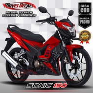 MERAH Sonic 150 Ecstar Motif Red Decal Sticker