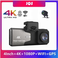 4Inch 4K Car Dvr Dash Cam  Video Recorder Ultra HD 2160P Sony IMX 415 GPS Track WiFi Night Vision Dash cam 1080P Rear Ca