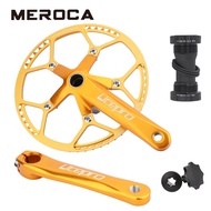MEROCA Folding Bike Golden Hollow Crank 130Bcd Chainring 45 47 53 56 58T Litepro Crankset With Bottom Bracket