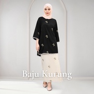 Embroidered Kebaya Baju Kurung Moden Overlap Pleated Skirt Muslimah Sulam Baju raya 2025 SULAM Labuh