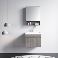 Global House Verno ชุดเคาน์เตอร์อ่างล้างหน้า plywood พร้อมตู้กระจก บัตเตอร์-วู้ด TG2-545 สีไม้เทา (½