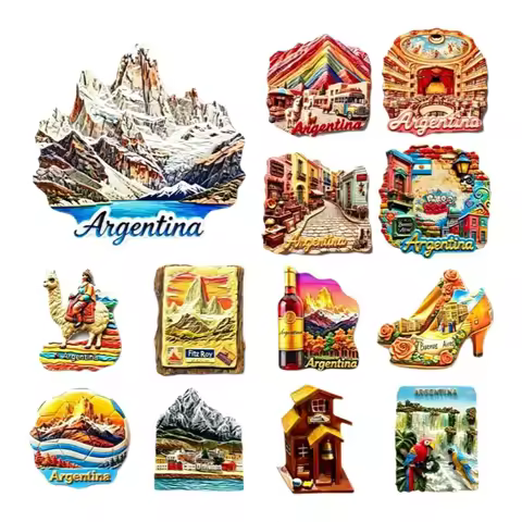 Argentina 3D Resin Fridge Magnet Fitz Roy Buenos Aires Iguazu Llama Tourist Souvenir Travel Refriger