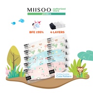 Miisoo Disposable Mask Evo Kids Motif N95 KN95 BFE 95% Health Face Mask Kids 4ply Permit BNPB
