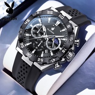 PLAYBOY watch for men waterproof luminous chrongraph calendar silicon strap relo for men