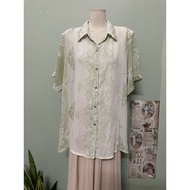 Green unisex Japanese shirt with pattern size Xl error a84