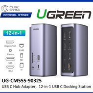 UGREEN USB-C DOCKING STATION USB-C 10G+ USB3.1+ 2*USB3.0+ DP 4K 60HZ+ RJ45+ SD/TF+ 2*HDMI + PD+ 3.5M