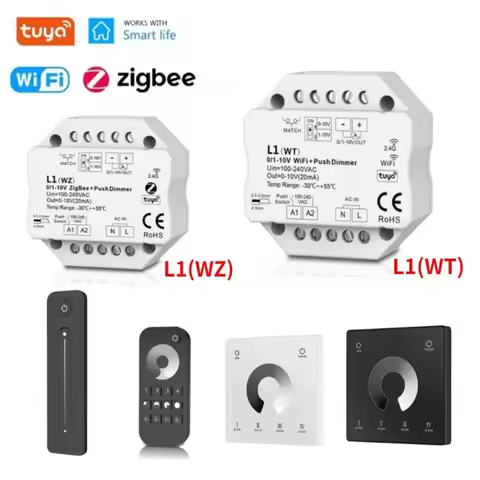 0/1-10V Tuya Smart WiFi Zigbee LED Dimmer Controller Push Dimmer R11/L1(WT)/L1(WZ)/RT6/TW1 Smart Lif