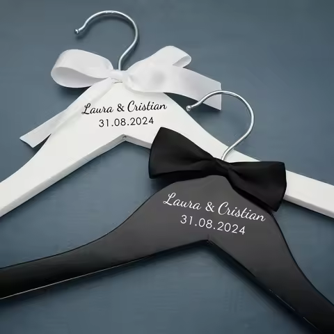 Custom Wedding Hanger Personalized Bride Dress Hanger Groom Hanger Personalised Names and Date Weddi