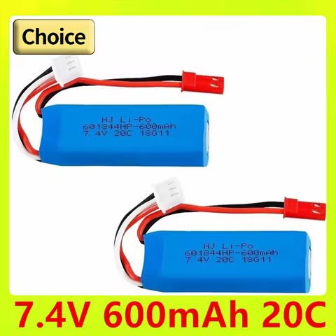 7.4V 600mAh 20C Lipo Battery for WLtoys K969 K979 K989 K999 P929 P939 RC Car Parts 2s 7.4v Battery 2