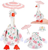 Shinylin Summer Desk Goose Raincoat Outfit with Umbrella Mini Desk Goose Rain Coat Costume Mini Gees