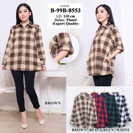 KEMEJA FB Shop Women's Large Plaid Flannel Shirt, Women's Top B99B8553