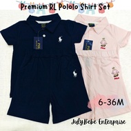 RALPH LXXREN RL POLO TEE SET BEAR KIDS BABY BOY PREMIUM SHIRT AND SHORT PANTS