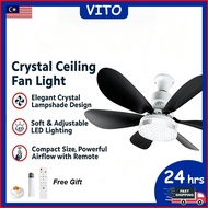 52CM Ceiling Fan With Light 40W E27 6 Blades Silent Fan Light with Remote Control