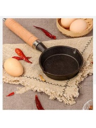 新款熱門木柄鑄鐵迷你煎鍋小火鍋,可用於家庭使用,煮雞蛋,加熱油等