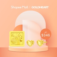 [5.5 Exclusive] Goldheart 999 Gold 1G Thanks Mum Gold Bar + 916 Gold Earrings Bundle