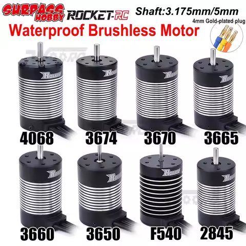 Surpass Hobby Rocket 2845 F540 3650 3660 3665 3670 3674 4068 Waterproof Brushless Motor for 1/10 1/1