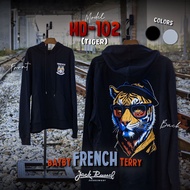 เสื้อฮู้ดดี้ผู้ชาย Jack Russel Handwerk HD-102 Tiger Design Black/Grey