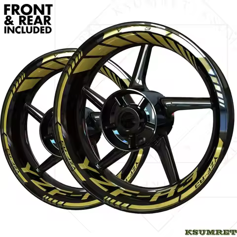 Vinyl YZF R3 Wheel Sticker YZF R3 Logo Motorcycle Rim Decal Stickers Set