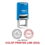 COLOP NEW Printer Personalized Self-Inking Rubber Stamp Chop R-24 R-30 ROUND COP BULAT SIAP INK