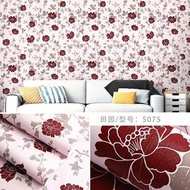 wallpaper stiker dinding motif batik Merah Ukuran 1 ROLL