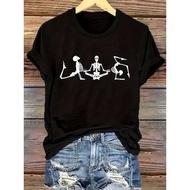 Comfortable, Yoga Fitness Skeleton Yoga Shirt Skeleton Shirt, Shirt Retro Yoga COD, T Shirt Love K8S