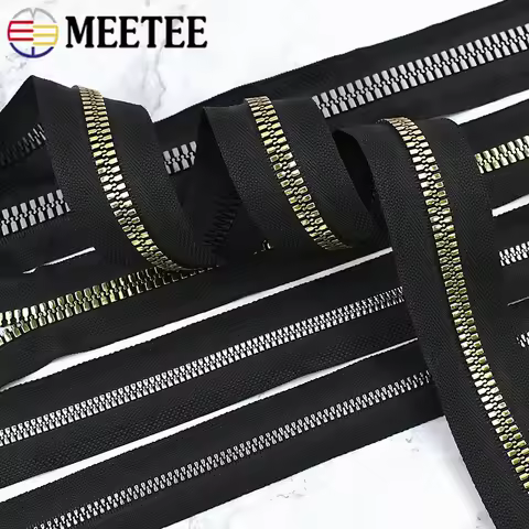 2/5M 3#5#8#10#15# Black Resin Zipper Tape for Clothes Tent Sleeping Bag Zippers By Meter Down Jacket