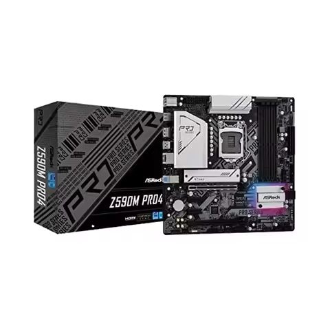 ASROCK Z590M PRO4 LGA1200 Micro ATX Motherboard Integrated DDR4 SATA3 USB3.2 M.2 8GB RAM SATA Compat