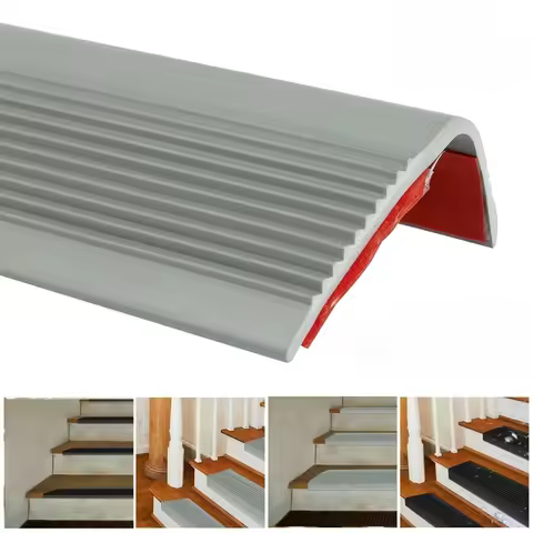 1PC 2m/78.74in Stair Edge Protector Non-slip Stair Nose Edging Self-Adhesive PVC Stair Edge Trim L-S