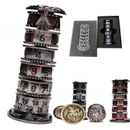 7-in-1 Metal Dice Tower Rotating DND Dungeons and Dragons Polyhedron TRPG Role-playing Board Game