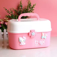 Kotak P3k พกพายาหลายชั้นขนาดครอบครัวกล่องเก็บของขนาดเล็กน่ารักกล่องใส่ยาพลาสติกสำหรับเด็กในครัวเรือน