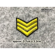 Small Sergeant Rank Iron On Patch DIY Military Embroidery Badge