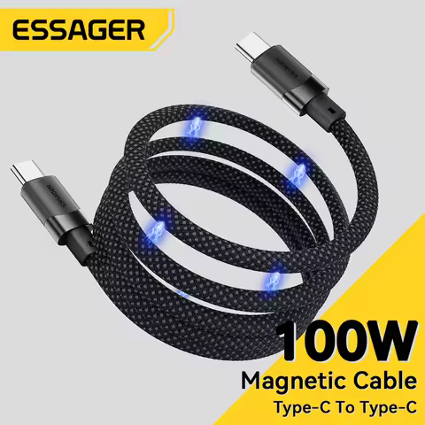 Essager Essager USB C To C 100W Magnetic Fast Charger Cable For iPhone 15 65W Type C To C Data Charg