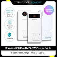 Romoss 30000mAh 22.5W Powerbank Original Super Fast Charge PD3.0 Type C Power Bank Li-ion Battery